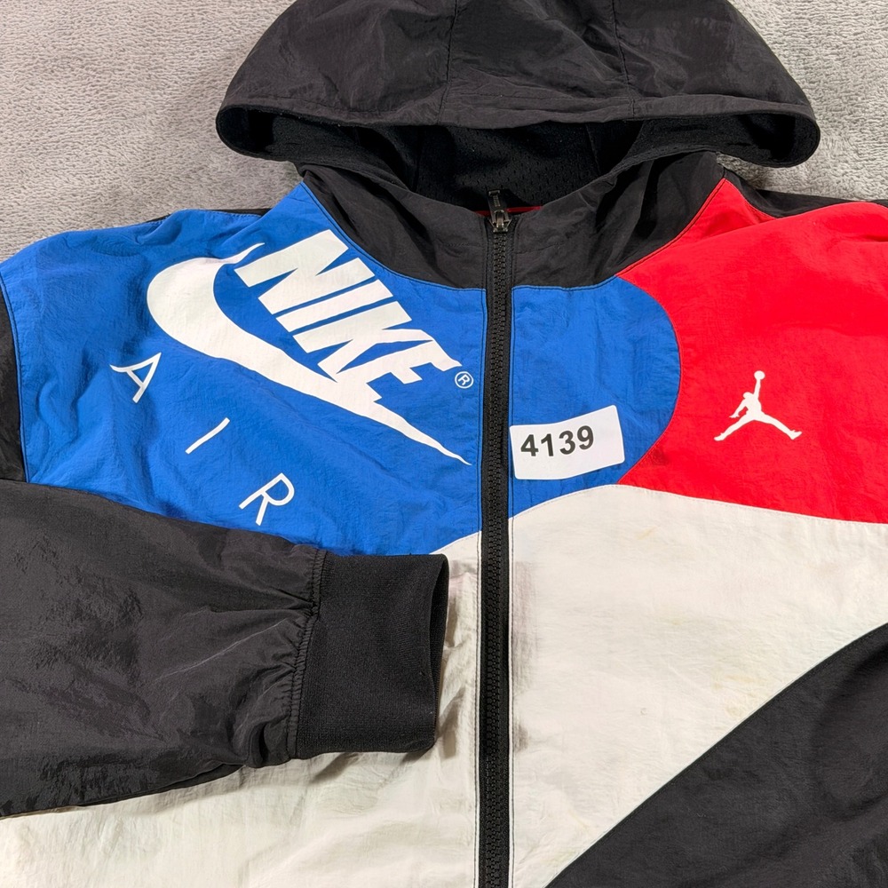 Nike Jordan Windbreaker Kids XL Black Blue Red Flight Air Jacket 6983-023